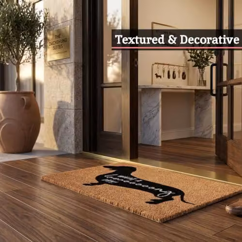 Orsina What A Long Day Sausage Dog Doormat, Humorous Coir and PVC Mat with Dachshund Print, W/D/H: 100 x 60 x 2 cm – 5