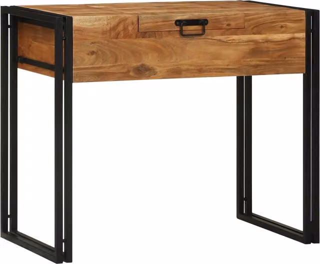 Berkfield Home Modern Acacia Wood Dressing Table in Brown, W: 90 cm, D: 50 cm, H: 75 cm