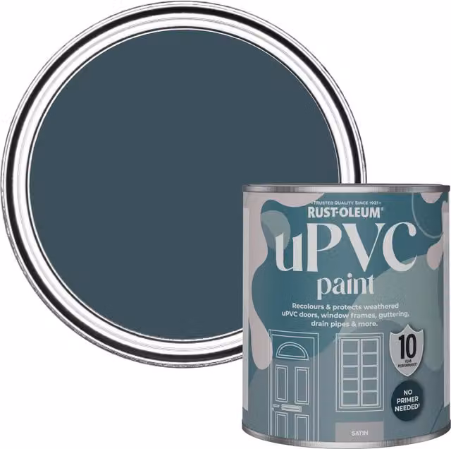 Rust-Oleum UPVC Paint in Satin Finish, Blue, 0.75 l