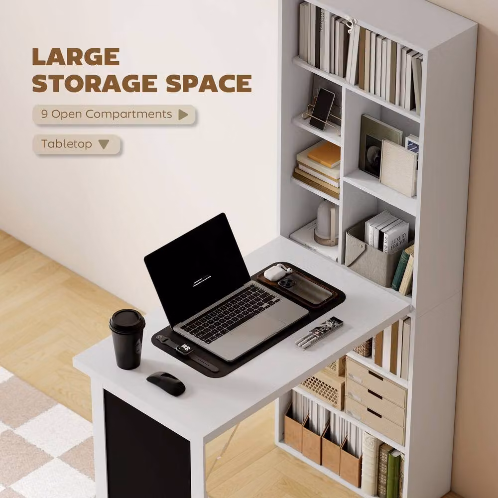 Rolipo 3-In-1 Fold-Out Computer Desk in White – 6
