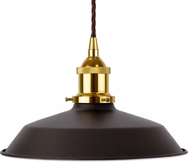 SE Home Trinity Small Metal Pendant Light in Matt Black, Gold and Brown