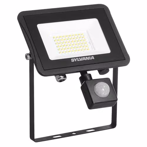 Sylvania Sylflood LED IP65 Floodlight with PIR Motion Sensor, 43W, 4000K Cool White, Black