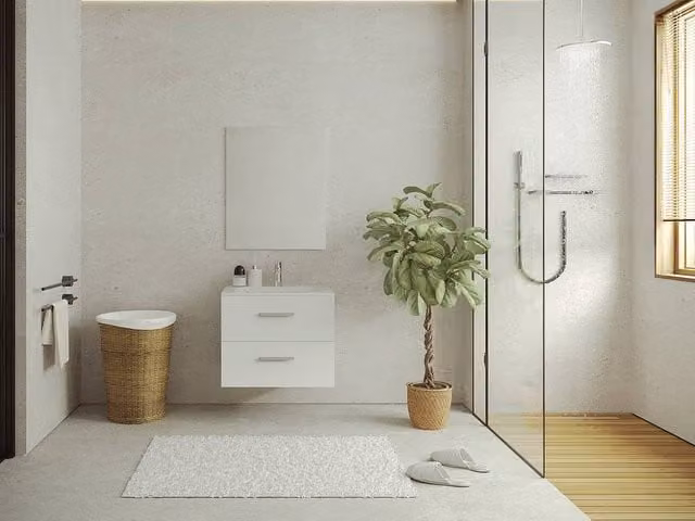 Vente-unique KAYLA Wall-Mounted Vanity Unit in White, W/D/H: 60 x 45 x 47 cm – 1