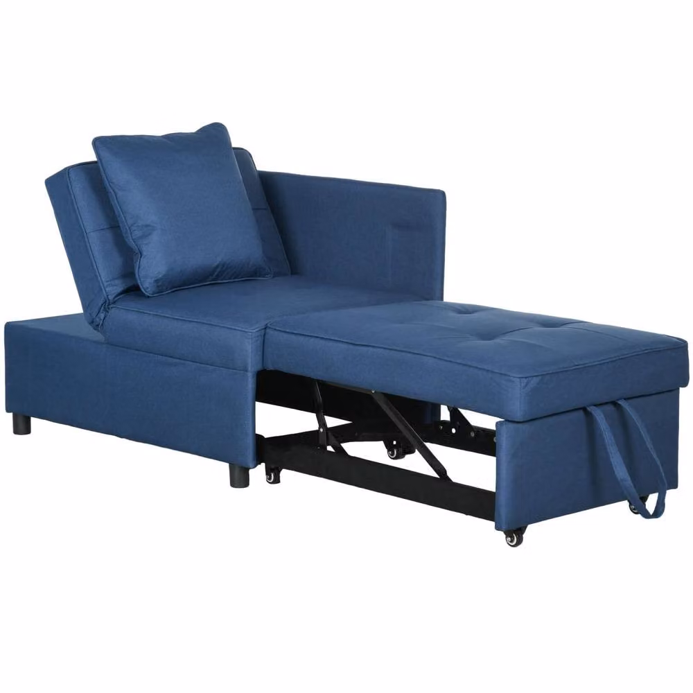 Wyld Haus Sumima 3 in 1 Blue Convertible Single Sofa Bed with 5 Adjustable Positions – 2
