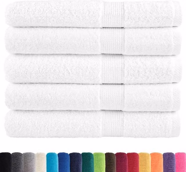 Berkfield Home SOLUND Premium Cotton Terry Towels, White, 25 Pack, W: 100 cm, L: 200 cm, 600gsm – 1