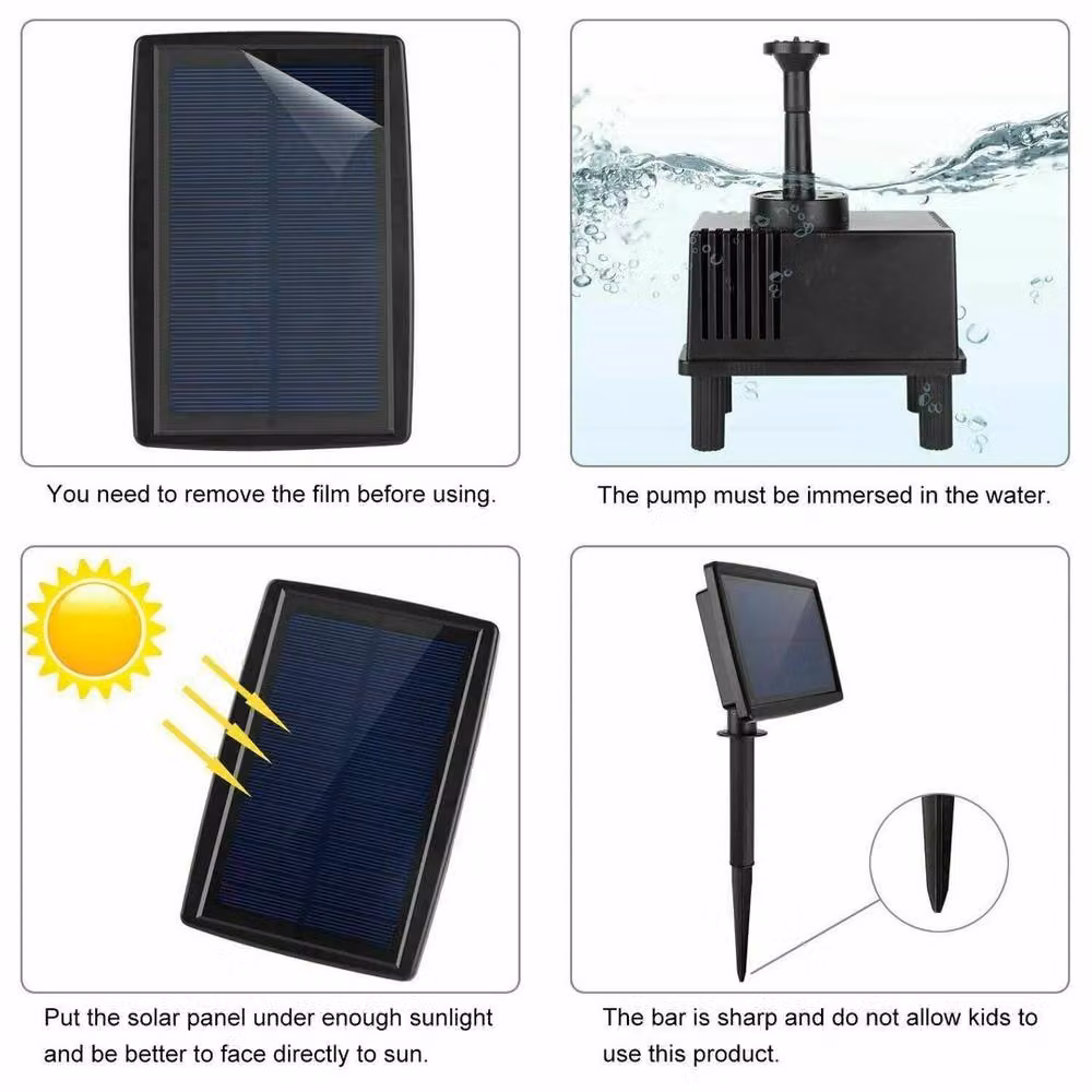 FLAVORA Solar Submersible Pond Pump with Filter for Garden Pools and Fountains, Black – 3