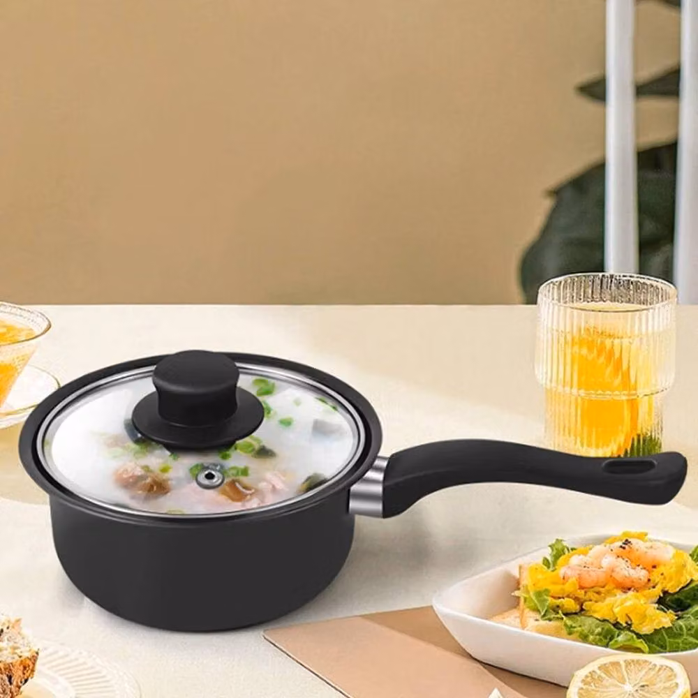 FLAVORA 13-Piece Non-Stick Cookware Set with Glass Lids in Black – 3