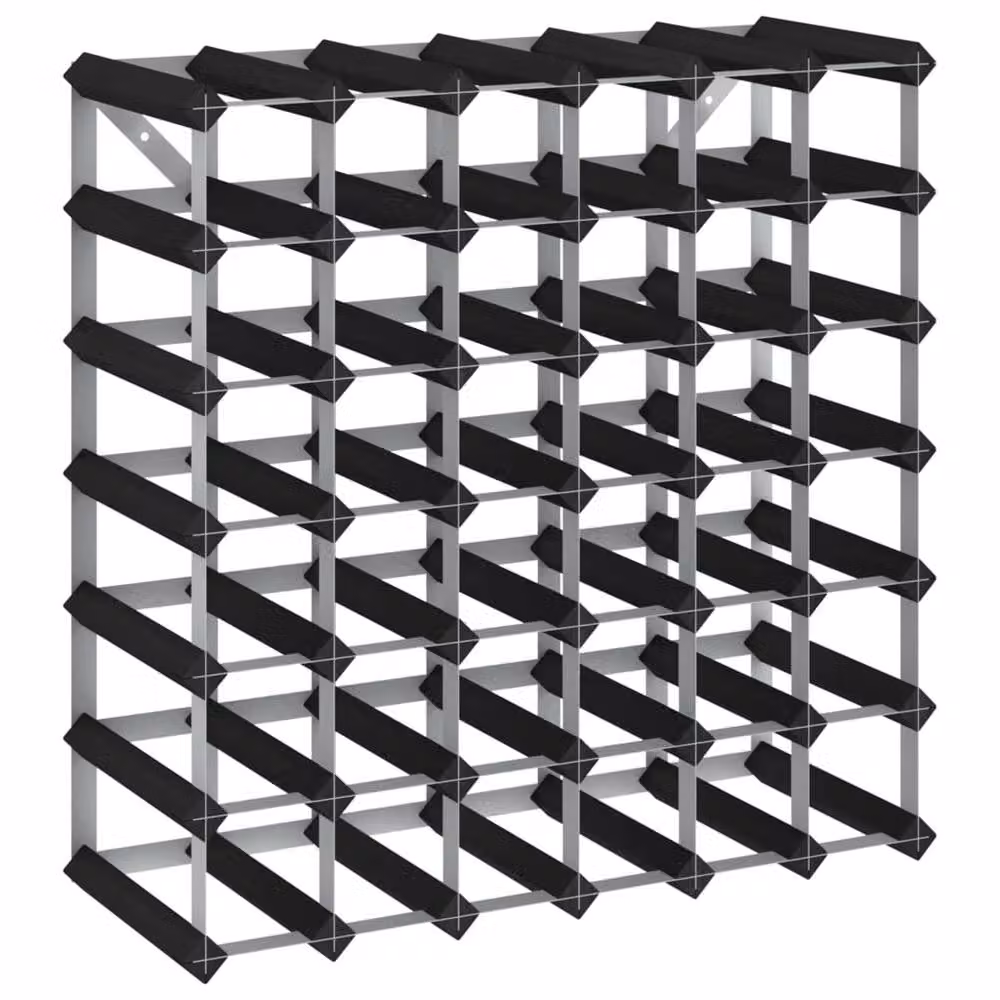 Berkfield Home Durable Black Solid Pine Wood Wine Rack for 42 Bottles, W/D/H: 61.5 x 22.5 x 61.5 cm – 3