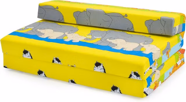 Ready Steady Bed Childrens Double Fold Out Z Bed Savannah Animal Print Multicolour Futon W/D/H: 120 x 160 x 40 cm