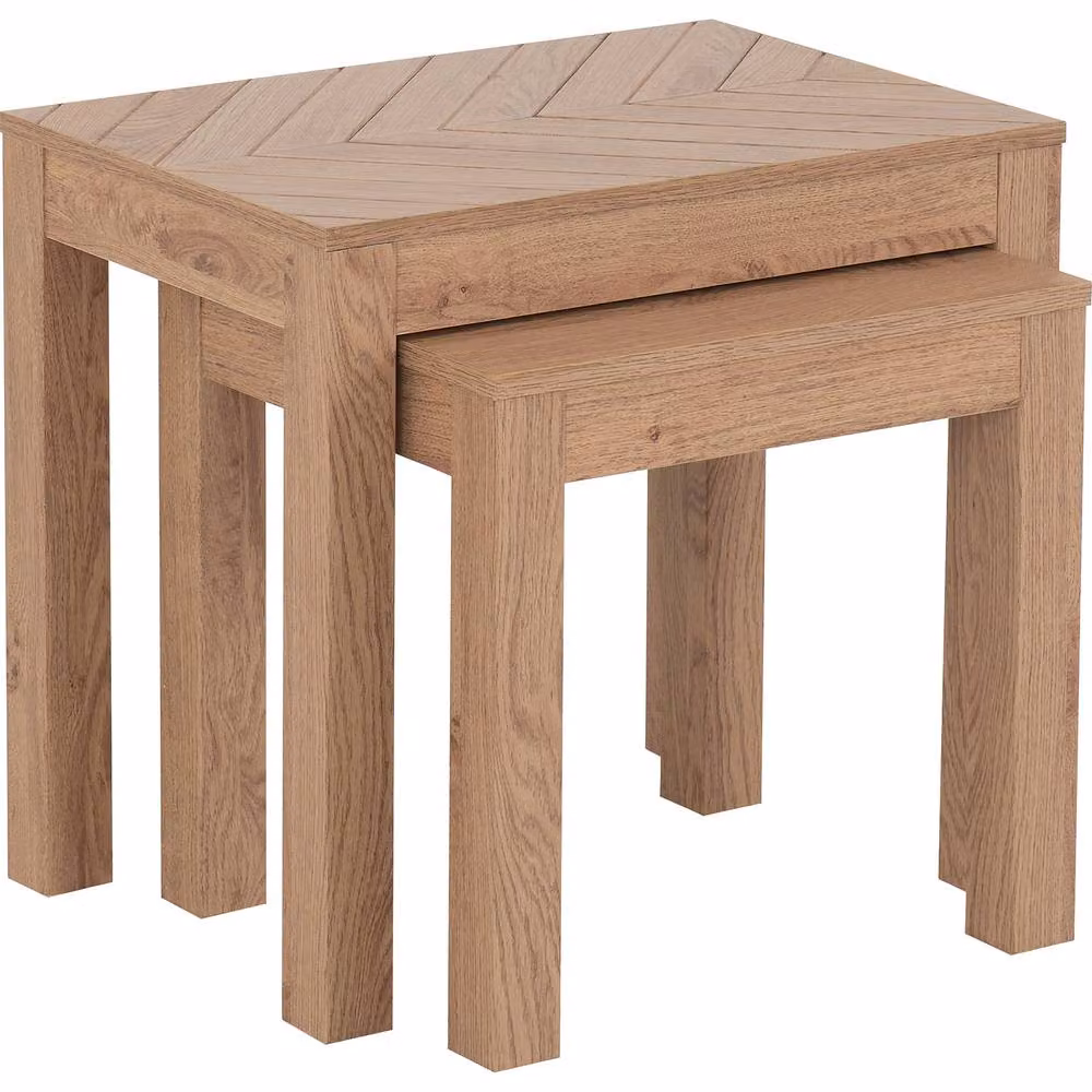 Seconique Leon Nest of 2 Tables in Light Oak – 2