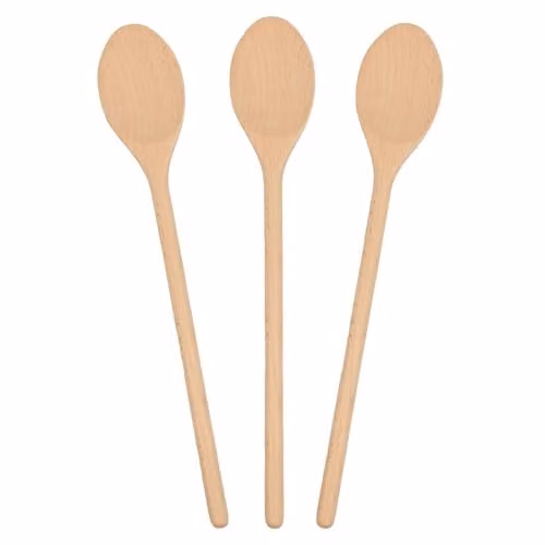 Argon Tableware Wooden Cooking Spoons, Pack of 3, Brown, Heat Resistant and Non-Scratch – 1