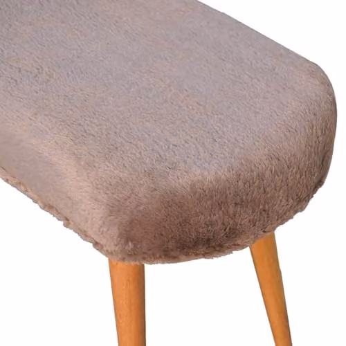 Artisan Furniture Mango Wood Bench with Brown Animal Print Velvet Upholstery W/D/H: 120 x 40 x 45 cm – 4