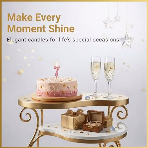 Shatchi Pink Number 7 Birthday Cake Topper Candle – 4