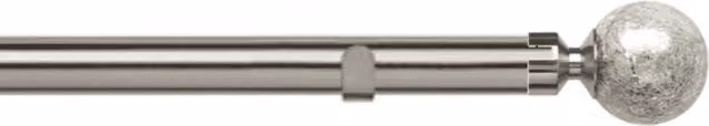 New Edge Blinds Satin Silver 28mm Metal Eyelet Curtain Pole Set with Empire Finial, Length: 170 cm
