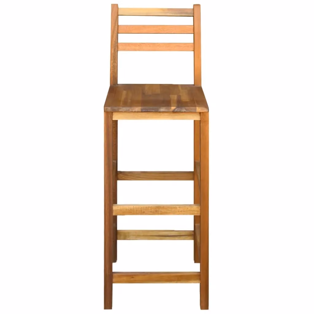 Berkfield Home Set of 2 Classic Bar Chairs in Brown Solid Acacia Wood – 2