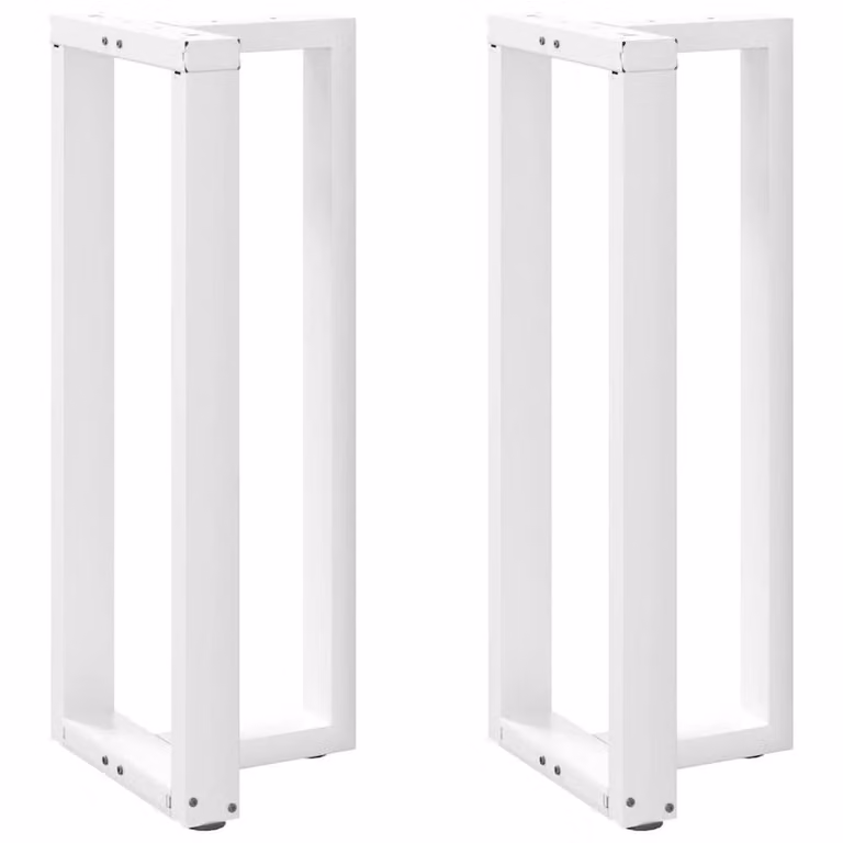 Berkfield T-Shaped Steel Bar Table Legs, 2 Pieces, White, W: 50 cm, D: 35 cm, H: 100-101 cm