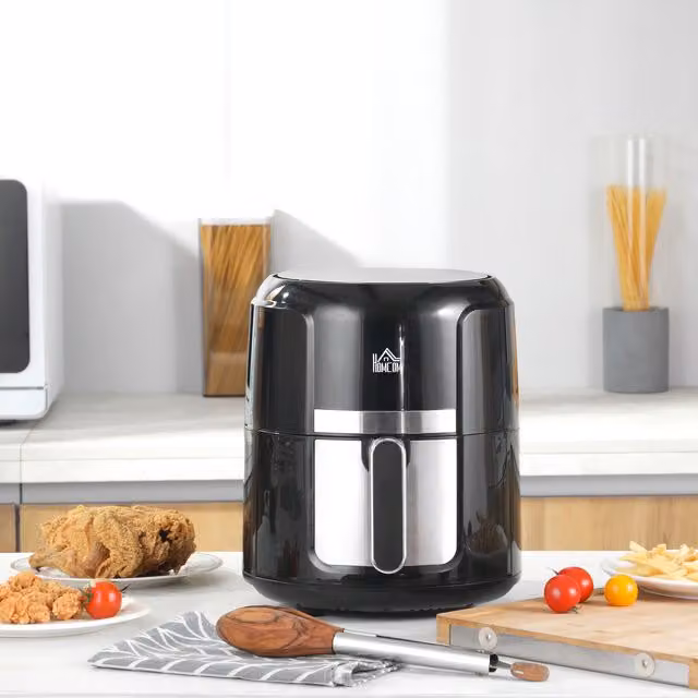 HOMCOM 4L Digital Air Fryer with Timer and Digital Display, Black