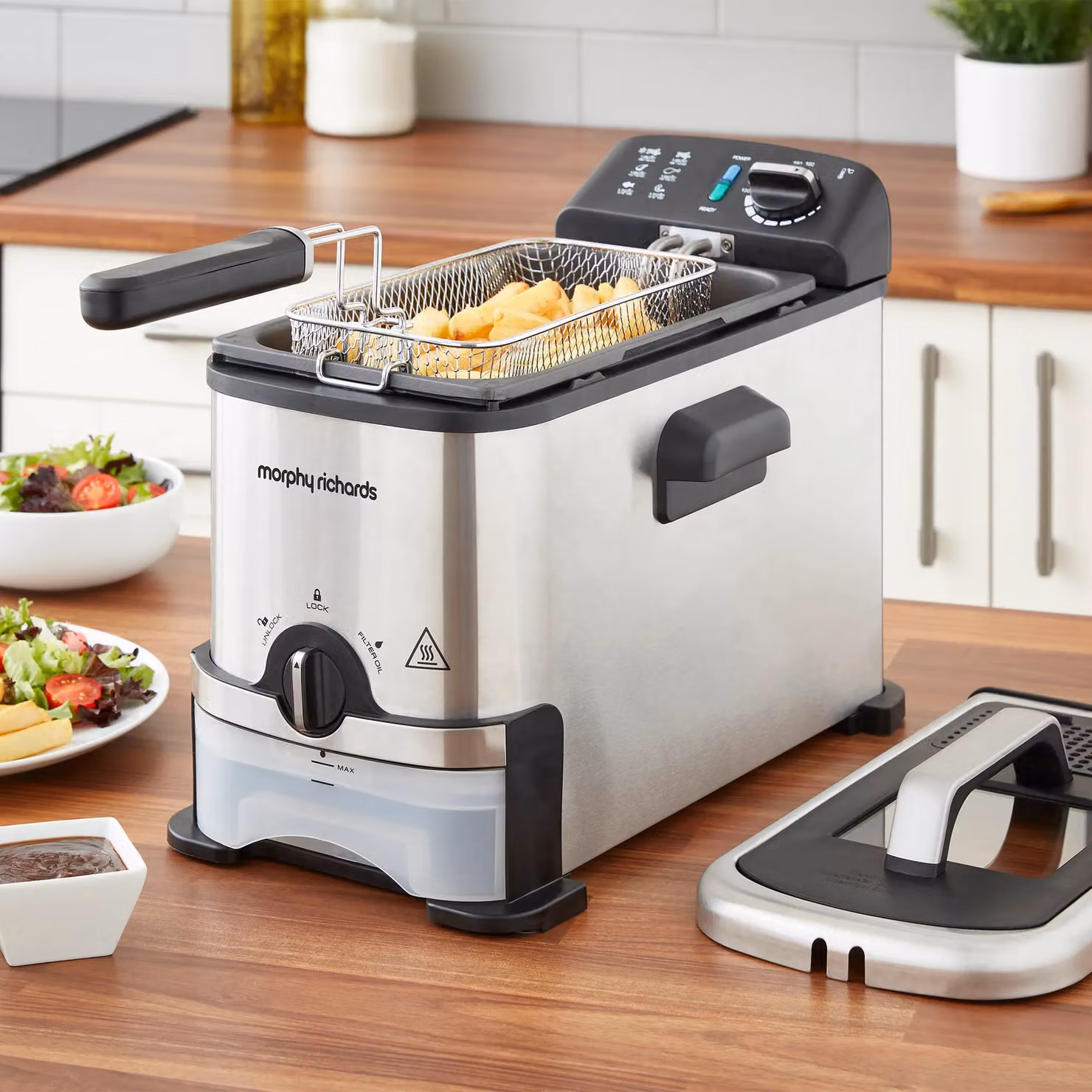 Morphy Richards Filter Pro Deep Fat Fryer with Cold Zone, 3L, Silver – 5