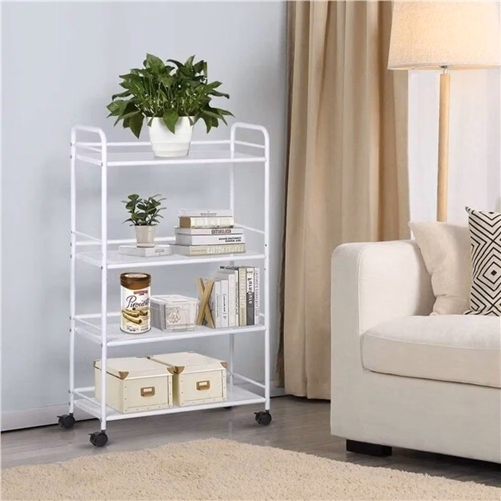 Kelvenix Large Beauty Trolley Cart with 4 Shelves in White – 2