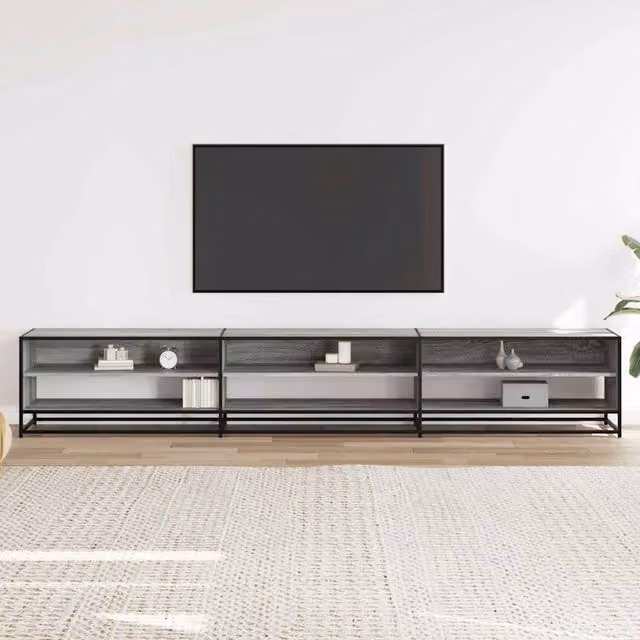 Berkfield Home Grey Sonoma TV Cabinet in Engineered Wood W/D/H: 270 x 40 x 46 cm