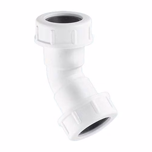 McAlpine 19/23mm Universal 135 Degree Overflow Bend R2AM, White