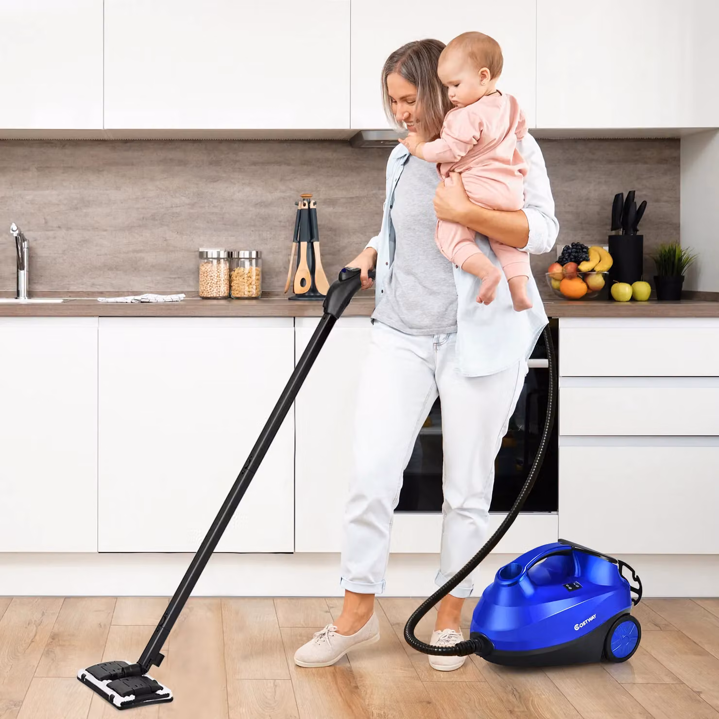 Gymax 2000 W Steam Cleaner with 20 Accessories in Blue – 3