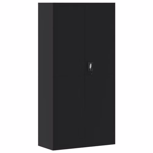 vidaXL Metal File Cabinet in Black with Adjustable Shelves and Lock, W/D/H: 90 x 40 x 180 cm – 1