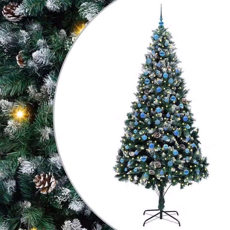 Berkfield Home Artificial Christmas Tree with 300 LEDs in Green, Height: 240 cm