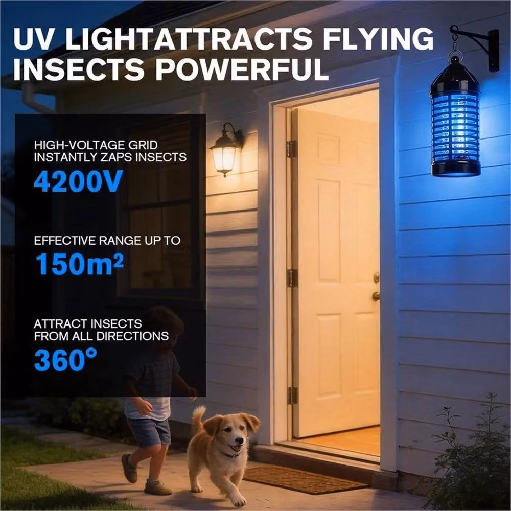 Nordara UV LED Bug Zapper Mosquito and Fly Pest Trap Lamp, Black, W: 100 cm, H: 60 cm, D: 10 cm – 4