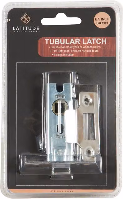 Latitude Tubular Latch in Silver
