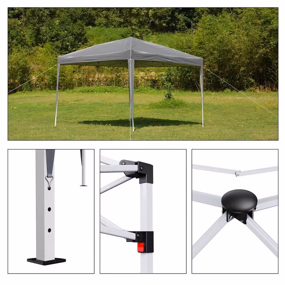 Kelvenix Pop up Gazebo Marquee Tent, Grey, W/D/H: 300 x 300 x 258 cm – 3