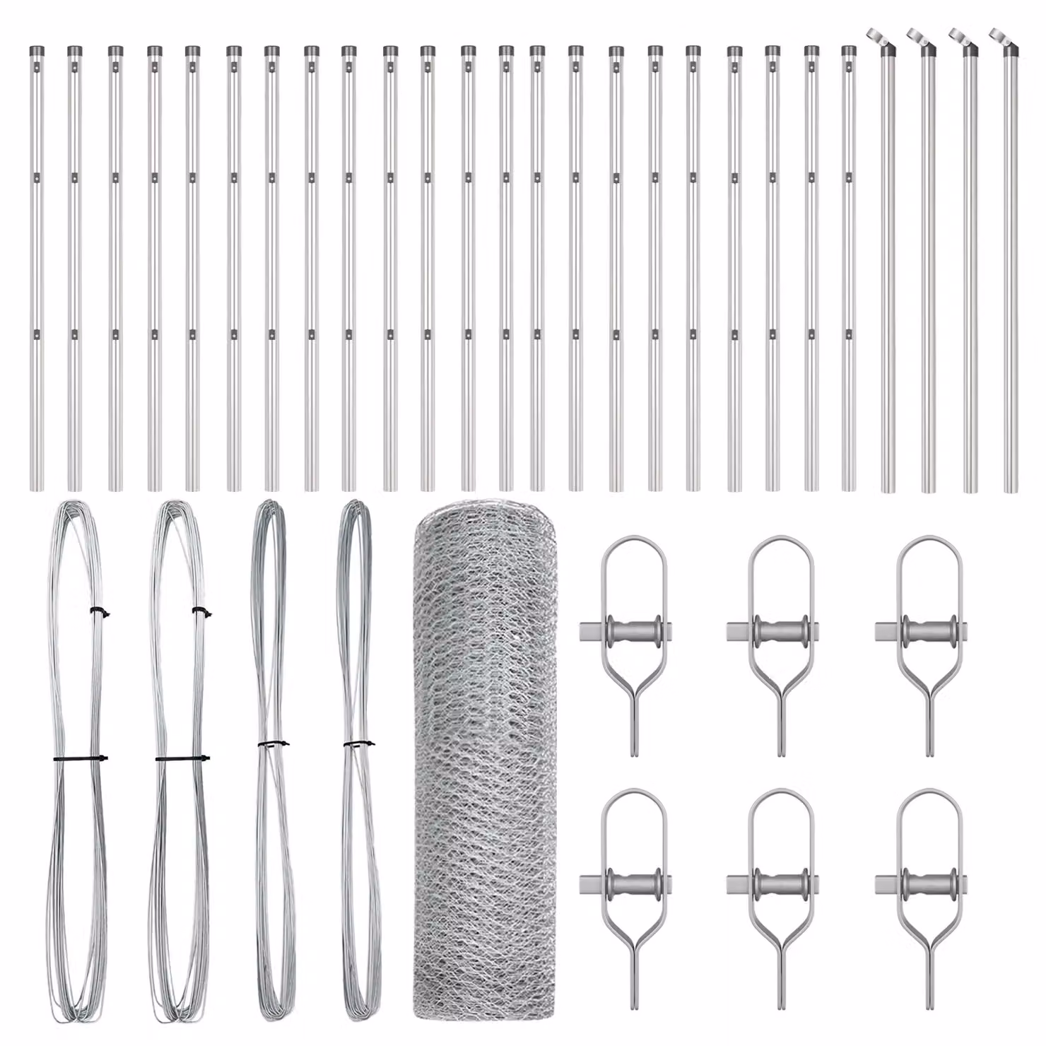Berkfield Home Hexagon Fence in Silver Galvanised Steel, W: 0.6 m, L: 50 m – 2