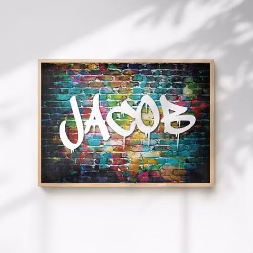 60 Second Makeover Limited Personalised Graffiti Print Wall Art Poster, Multicolour, W: 21.0 cm, H: 29.7 cm