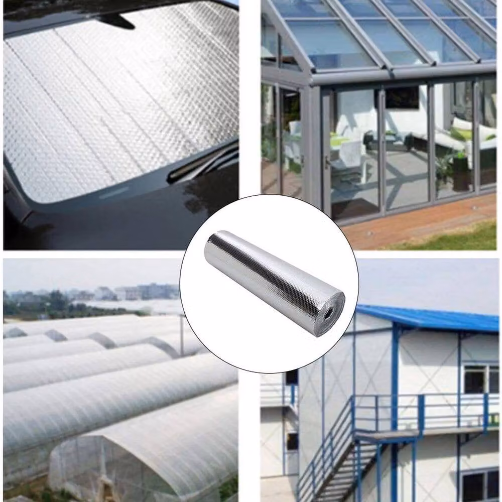 FLAVORA Silver Thick Double Aluminium Bubble Foil, W: 60 cm, L: 840 cm – 4
