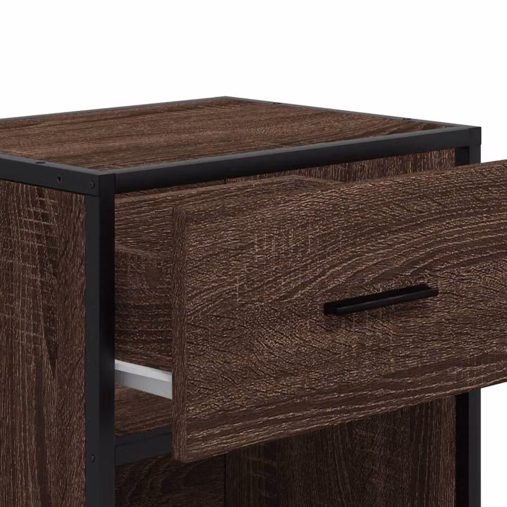 Berkfield Home Decorative Bedside Cabinets, 2 Piece Set, Brown Oak, W/D/H: 40 x 31 x 50 cm – 7