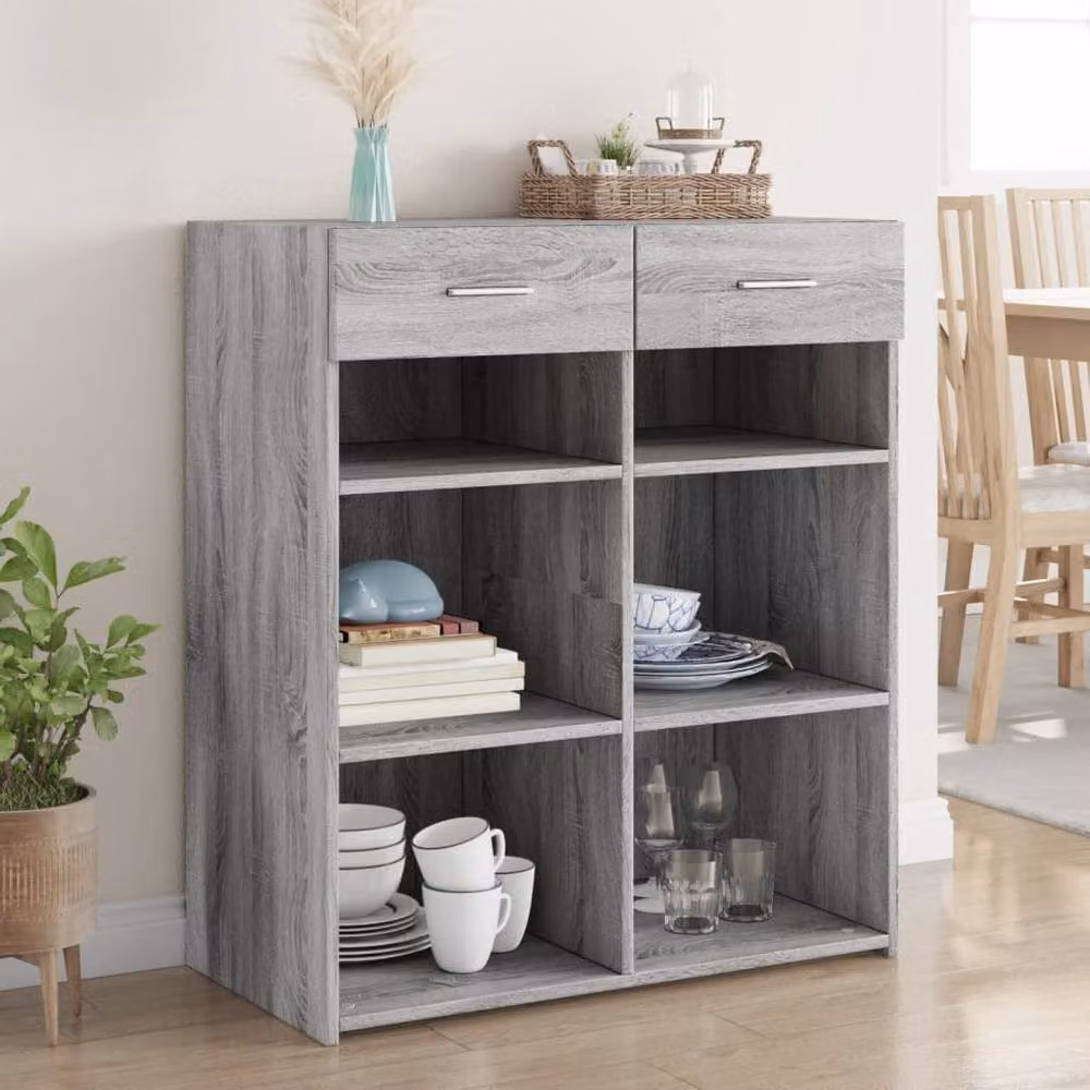 Berkfield Home Grey Sonoma Sideboard in Engineered Wood W/D/H: 80 x 42.5 x 93 cm – 2