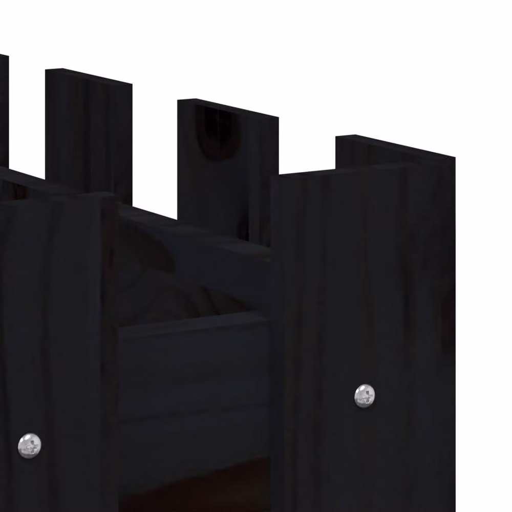 Berkfield Home Garden Raised Bed with Fence Design in Black Solid Wood Pine, W/D/H: 150 x 50 x 50 cm – 5