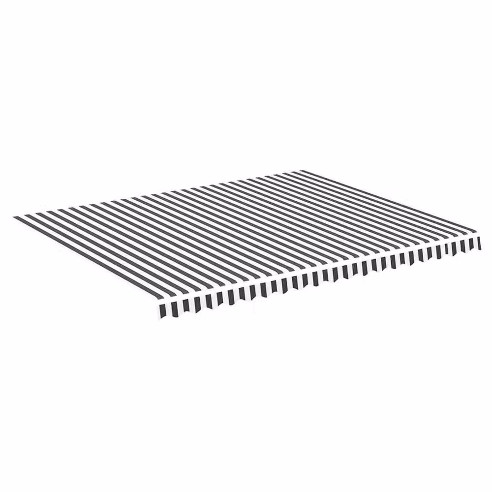 Berkfield Home Replacement Awning Fabric in Anthracite, White and Black, Polyester, W: 4.5 m, D: 3.5 m – 2