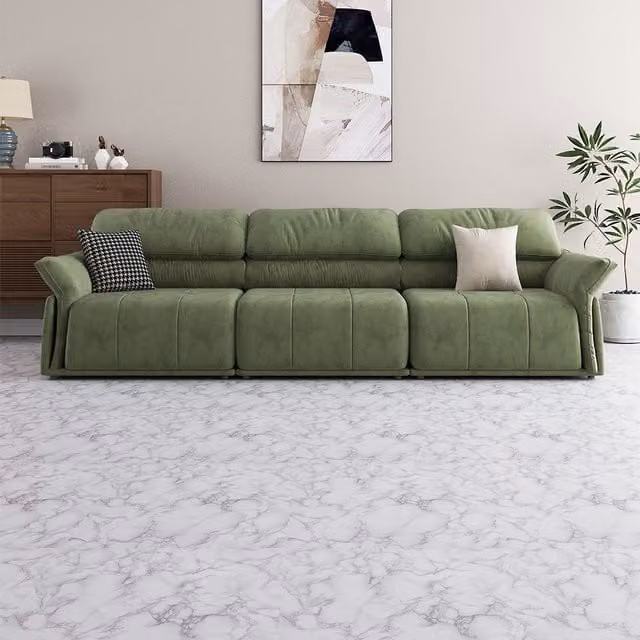 Garden Sanctuary Self-Adhesive Marble Effect PVC Flooring Sticker in Grey Stone Look