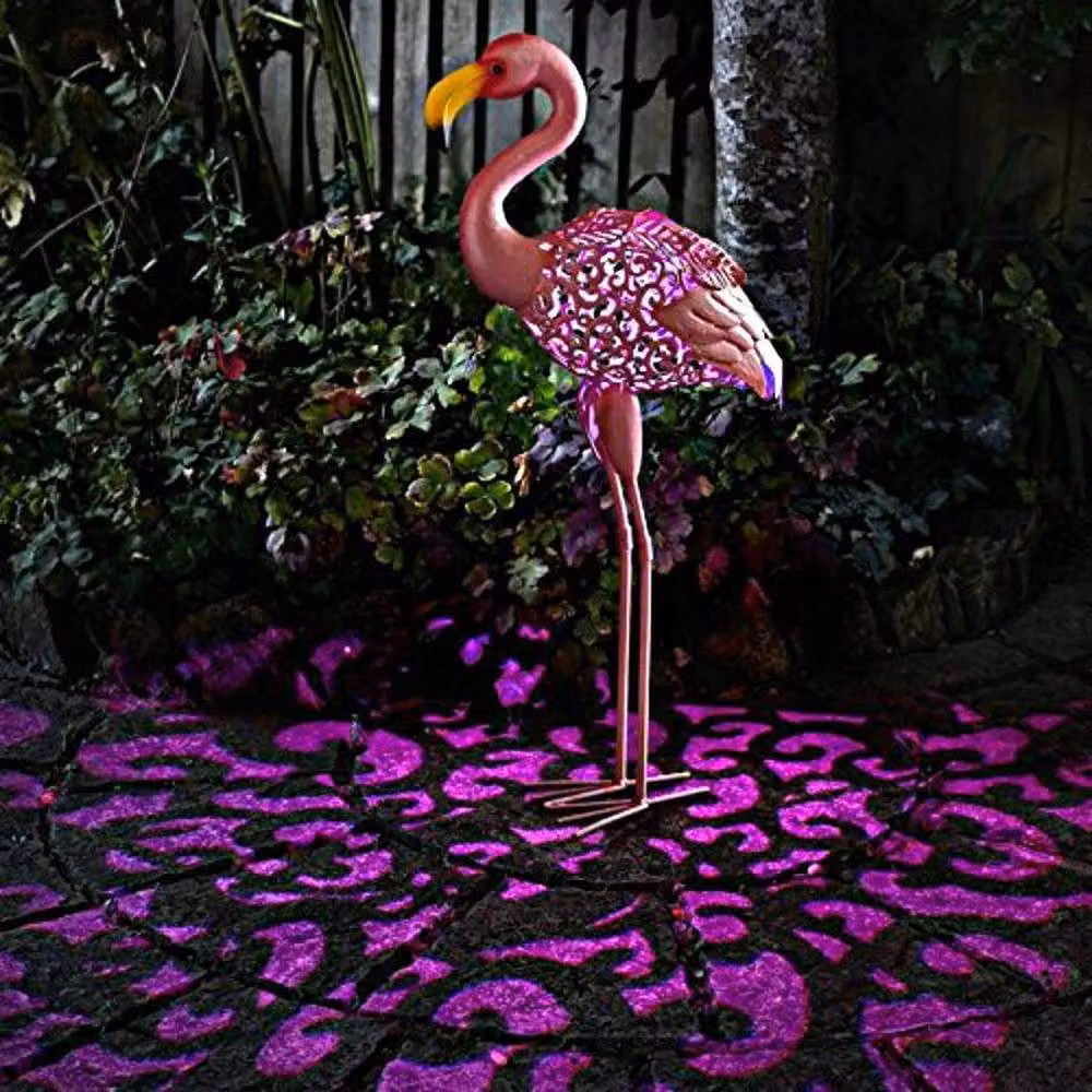 Havendro Pink Flamingo Garden Ornament Steel Outdoor Silhouette Light Decor – 3
