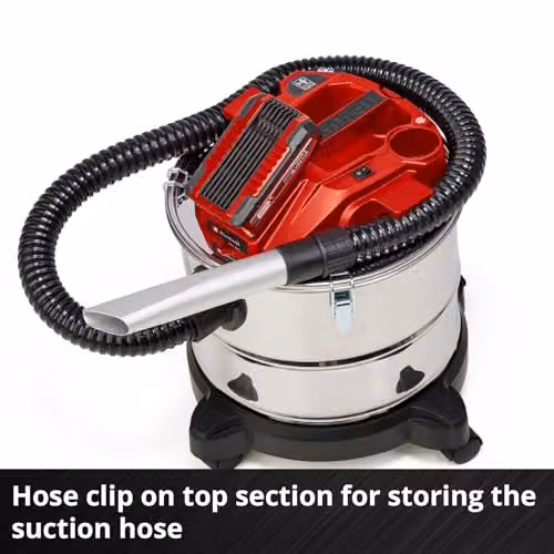 Einhell TE-AV 18/15 Li C Solo Cordless Ash Vacuum Cleaner in Black and Red with 15L Container and Blow Function – 5