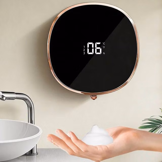 NESTLUNE Automatic Touchless Foaming Soap Dispenser in Black