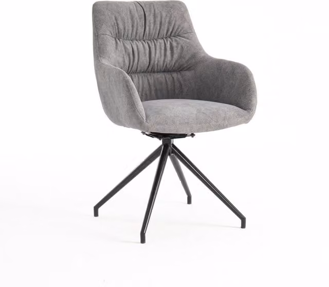 More4Homes Set of 6 Eva Modern Grey Velvet Dining Chairs with Arms