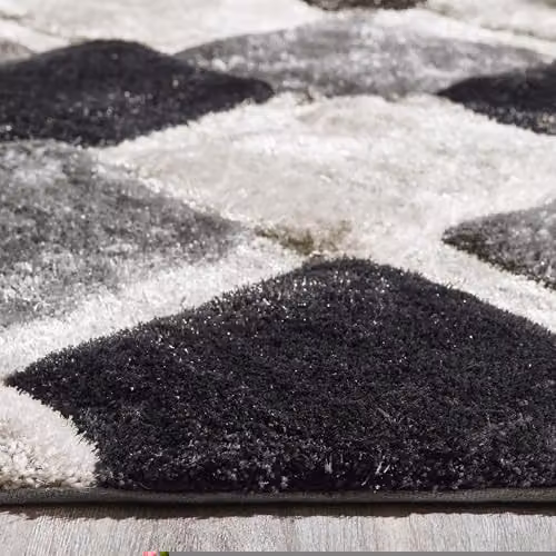 Phoenox Textiles Limited Origins 3D GEO Shaggy Grey Geometric Rug, W: 80 cm, L: 150 cm – 5