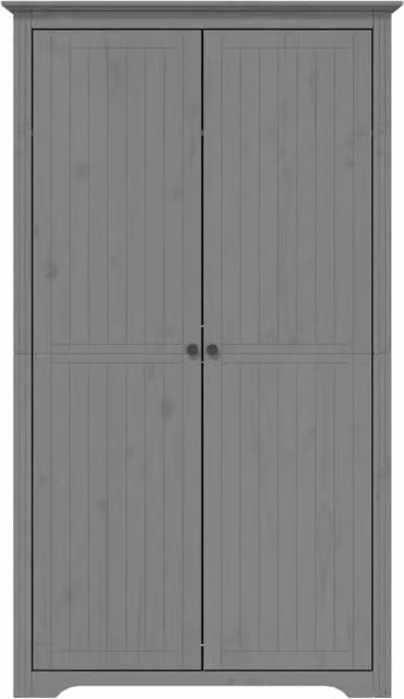 Berkfield Home BODO Grey Solid Wood Pine Wardrobe W/D/H: 101 x 53.5 x 176.5 cm