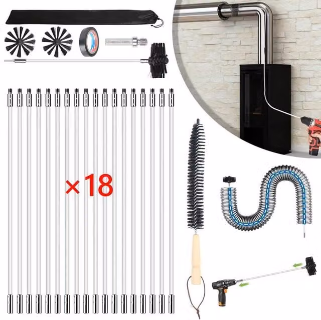NESTLUNE Cleaning Brush Kit with Wood Accents in Silver, W/D/H: 100 x 15 x 15 cm – 1