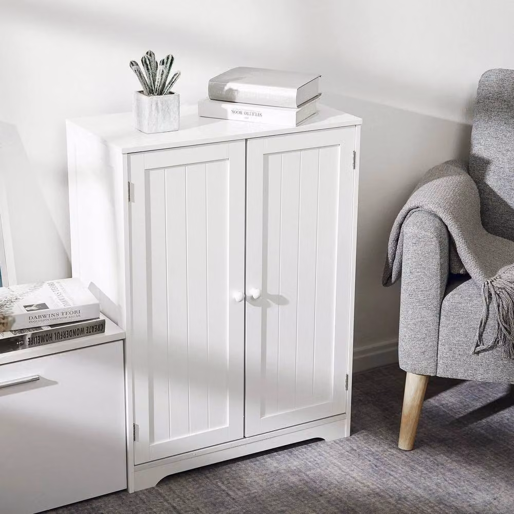 KORVIXA 01 Mondeer White Bathroom Cabinet Storage Unit with Internal Shelves and Drawers, W: 70 cm, H: 75 cm – 3