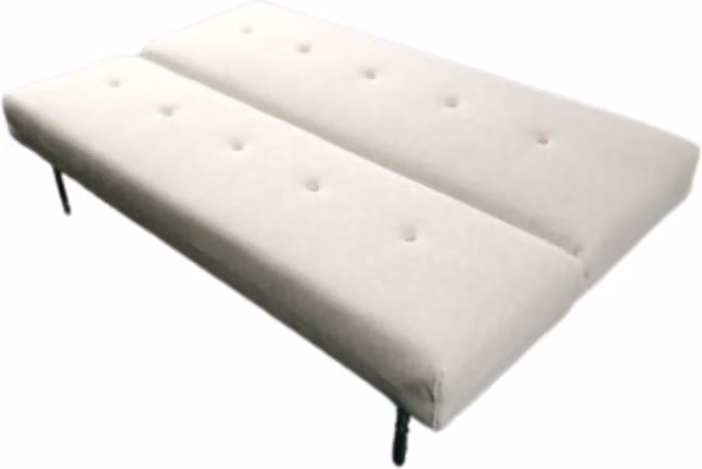 Tomson Modern Upholstered Click-Clack Double Sofa Bed in Beige with Solid Wood Frame, 120 x 200 cm