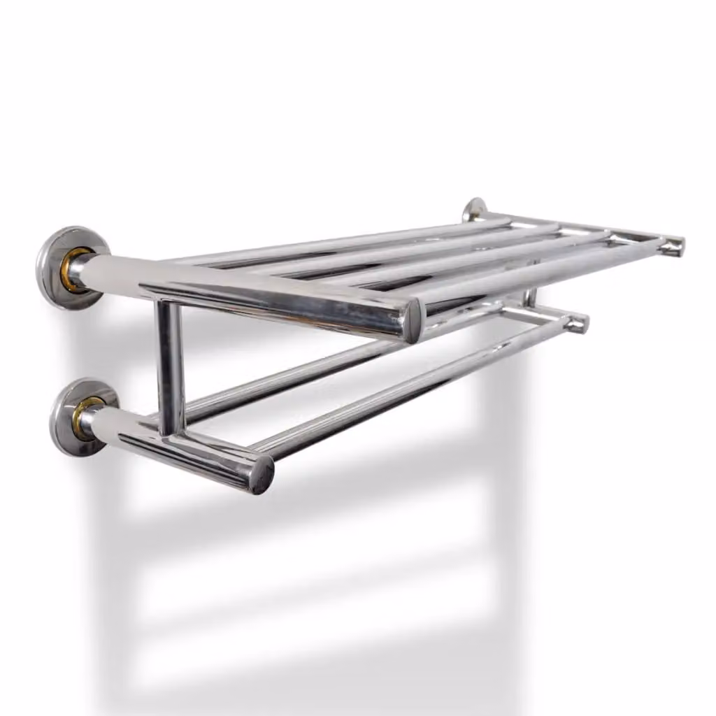 Berkfield Home Stainless Steel Wall Mounted 6 Tube Towel Rack in Silver – 2