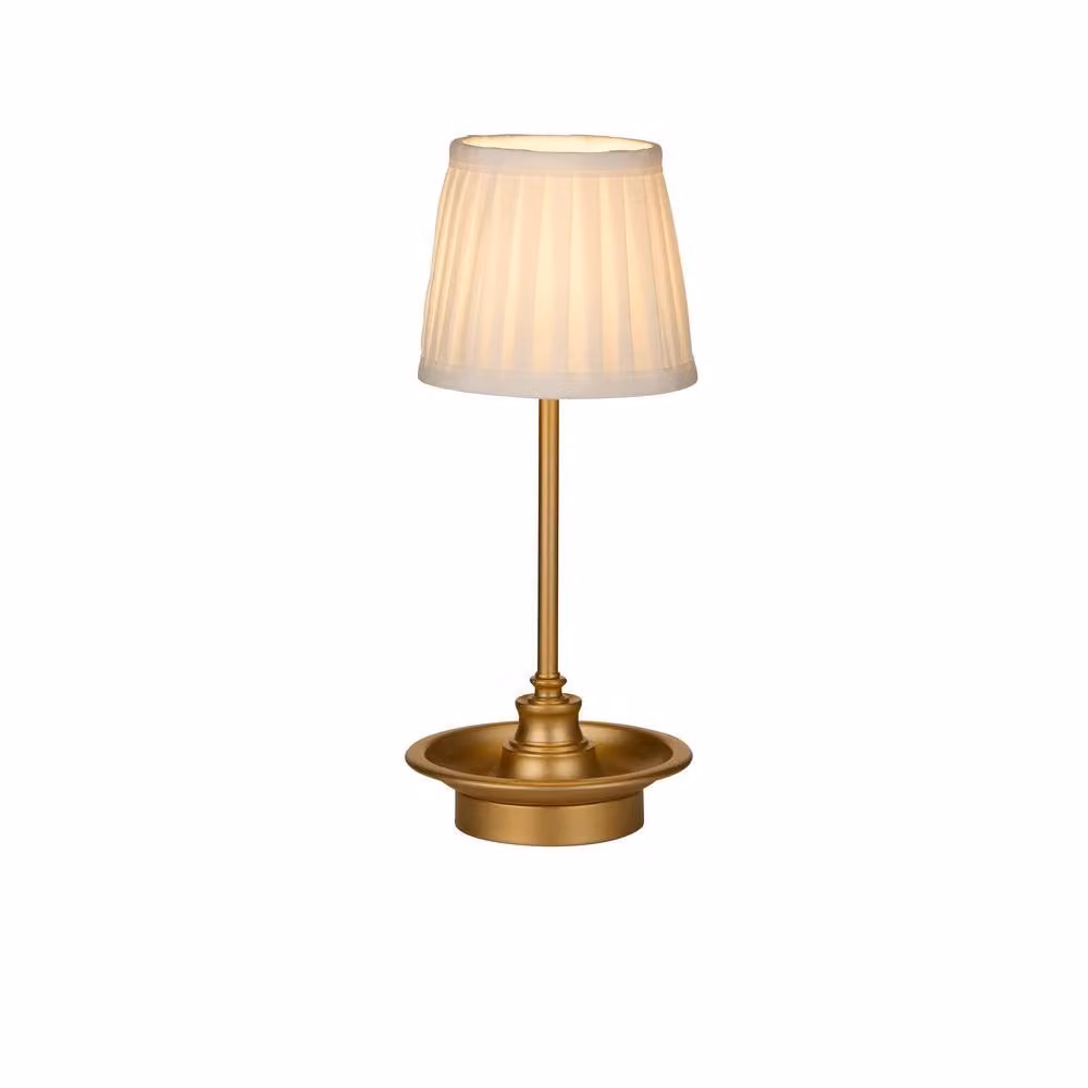 Lighting Collection Simple Rechargeable Dimmable LED Table Lamp in Gold and White – 2